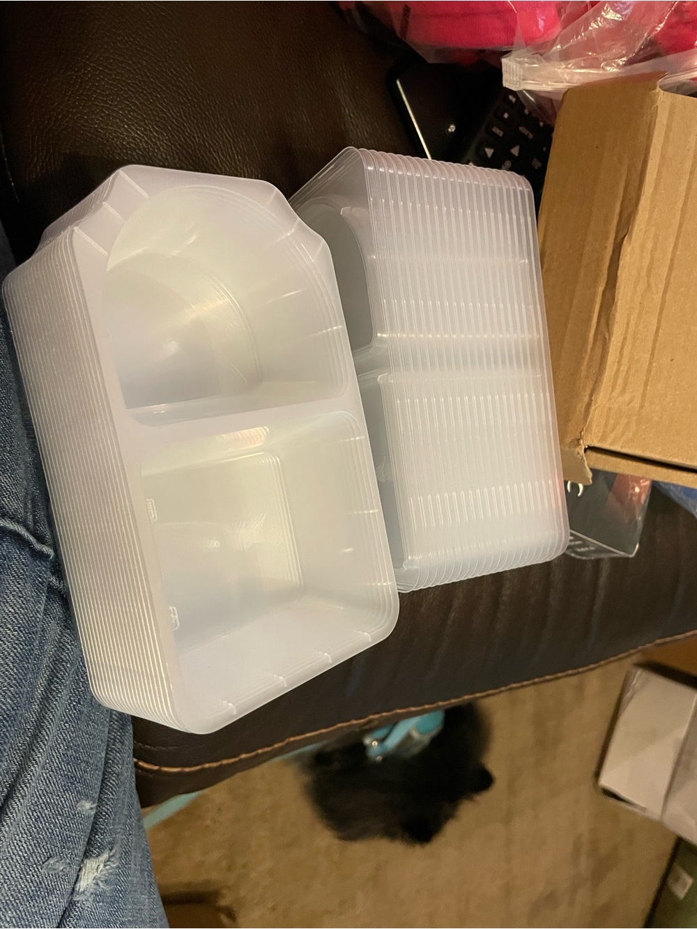 Generic Clear White Plastic Food Storage Containers - 20 Pack with lids
